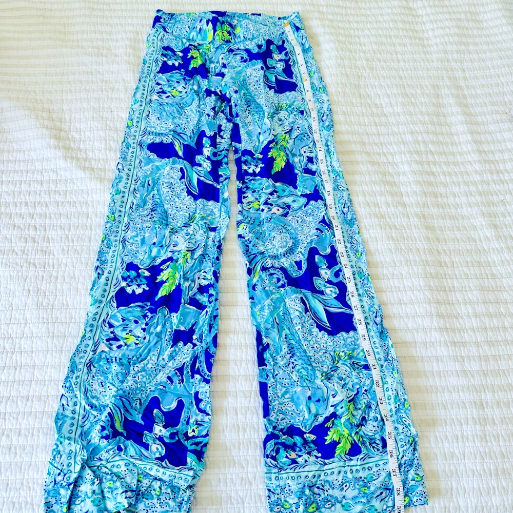 Lilly Pulitzer blue Granada knit waisted pants brand new boutique XXS